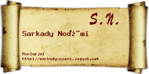 Sarkady Noémi névjegykártya